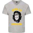 Funny Che Guevara Evolution Monkey Atheist Mens V-Neck Cotton T-Shirt Sports Grey