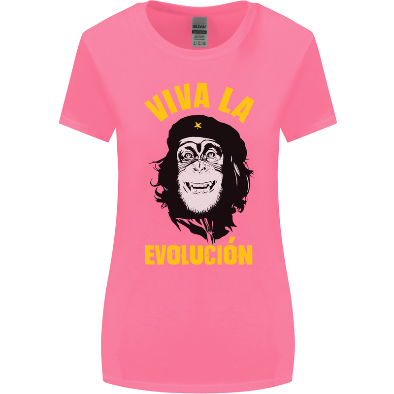 Funny Che Guevara Evolution Monkey Atheist Womens Wider Cut T-Shirt Azalea