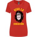 Funny Che Guevara Evolution Monkey Atheist Womens Wider Cut T-Shirt Red
