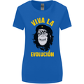 Funny Che Guevara Evolution Monkey Atheist Womens Wider Cut T-Shirt Royal Blue