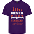 Funny Chess Never Interupt Your Enemy Mens Cotton T-Shirt Tee Top Purple