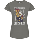 Funny Chicken Spy Parody Womens Petite Cut T-Shirt Charcoal