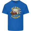 Funny Chickens Merry Cluckmas Mens Cotton T-Shirt Tee Top Royal Blue