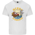 Funny Chickens Merry Cluckmas Mens Cotton T-Shirt Tee Top White