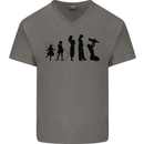 Funny Child to Mother Evolution Mothers Day Mens V-Neck Cotton T-Shirt Charcoal