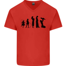 Funny Child to Mother Evolution Mothers Day Mens V-Neck Cotton T-Shirt Red