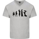 Funny Child to Mother Evolution Mothers Day Mens V-Neck Cotton T-Shirt Sports Grey