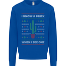 Funny Christmas Cactus Prick Mens Sweatshirt Jumper Royal Blue