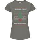 Funny Christmas Cactus Prick Womens Petite Cut T-Shirt Charcoal