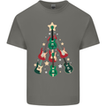 Funny Christmas Guitar Tree Rock Music Mens Cotton T-Shirt Tee Top Charcoal