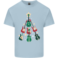 Funny Christmas Guitar Tree Rock Music Mens Cotton T-Shirt Tee Top Light Blue
