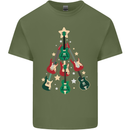 Funny Christmas Guitar Tree Rock Music Mens Cotton T-Shirt Tee Top Military Green