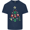 Funny Christmas Guitar Tree Rock Music Mens Cotton T-Shirt Tee Top Navy Blue