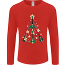Funny Christmas Guitar Tree Rock Music Mens Long Sleeve T-Shirt Red