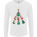 Funny Christmas Guitar Tree Rock Music Mens Long Sleeve T-Shirt White