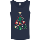 Funny Christmas Guitar Tree Rock Music Mens Vest Tank Top Navy Blue