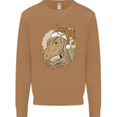 Funny Christmas Horse Equestrian Santa Mens Sweatshirt Jumper Caramel Latte