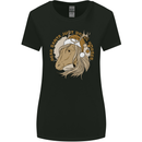 Funny Christmas Horse Equestrian Santa Womens Wider Cut T-Shirt Black