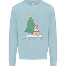Funny Christmas Santa Bunny Mens Sweatshirt Jumper Light Blue
