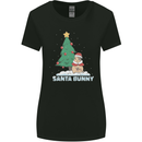 Funny Christmas Santa Bunny Womens Wider Cut T-Shirt Black