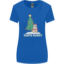 Funny Christmas Santa Bunny Womens Wider Cut T-Shirt Royal Blue