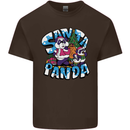 Funny Christmas Santa Panda Mens Cotton T-Shirt Tee Top Dark Chocolate