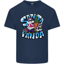 Funny Christmas Santa Panda Mens Cotton T-Shirt Tee Top Navy Blue