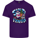 Funny Christmas Santa Panda Mens Cotton T-Shirt Tee Top Purple