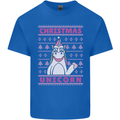 Funny Christmas Unicorn Mens Cotton T-Shirt Tee Top Royal Blue