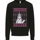 Funny Christmas Unicorn Mens Sweatshirt Jumper Black