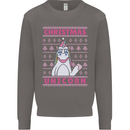 Funny Christmas Unicorn Mens Sweatshirt Jumper Charcoal