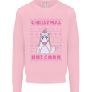 Funny Christmas Unicorn Mens Sweatshirt Jumper Light Pink