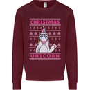 Funny Christmas Unicorn Mens Sweatshirt Jumper Maroon