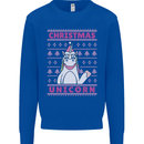 Funny Christmas Unicorn Mens Sweatshirt Jumper Royal Blue