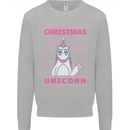 Funny Christmas Unicorn Mens Sweatshirt Jumper Sports Grey