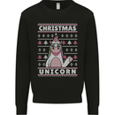 Funny Christmas Unicorn Pattern Mens Sweatshirt Jumper Black