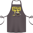 Funny Coffee Cotton Apron 100% Organic Dark Grey