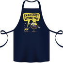 Funny Coffee Cotton Apron 100% Organic Navy Blue