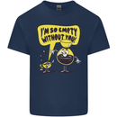 Funny Coffee Mens Cotton T-Shirt Tee Top Navy Blue