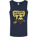 Funny Coffee Mens Vest Tank Top Navy Blue