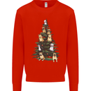 Funny Dog Christmas Tree Mens Sweatshirt Jumper Bright Red