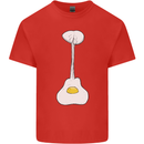 Funny Egg Guitar Acoustic Electric Bass Kids T-Shirt Childrens Red