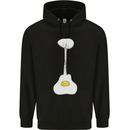 Funny Egg Guitar Acoustic Electric Bass Mens 80% Cotton Hoodie Black