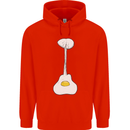 Funny Egg Guitar Acoustic Electric Bass Mens 80% Cotton Hoodie Bright Red