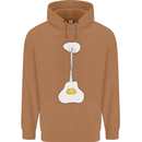 Funny Egg Guitar Acoustic Electric Bass Mens 80% Cotton Hoodie Caramel Latte