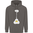 Funny Egg Guitar Acoustic Electric Bass Mens 80% Cotton Hoodie Charcoal
