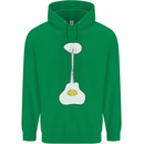 Funny Egg Guitar Acoustic Electric Bass Mens 80% Cotton Hoodie Irish Green