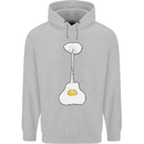 Funny Egg Guitar Acoustic Electric Bass Mens 80% Cotton Hoodie Sports Grey