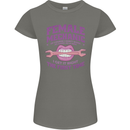 Funny Female Mechanic Womens Petite Cut T-Shirt Charcoal