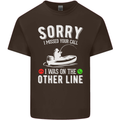 Funny Fishing Fisherman On the Other Line Mens Cotton T-Shirt Tee Top Dark Chocolate